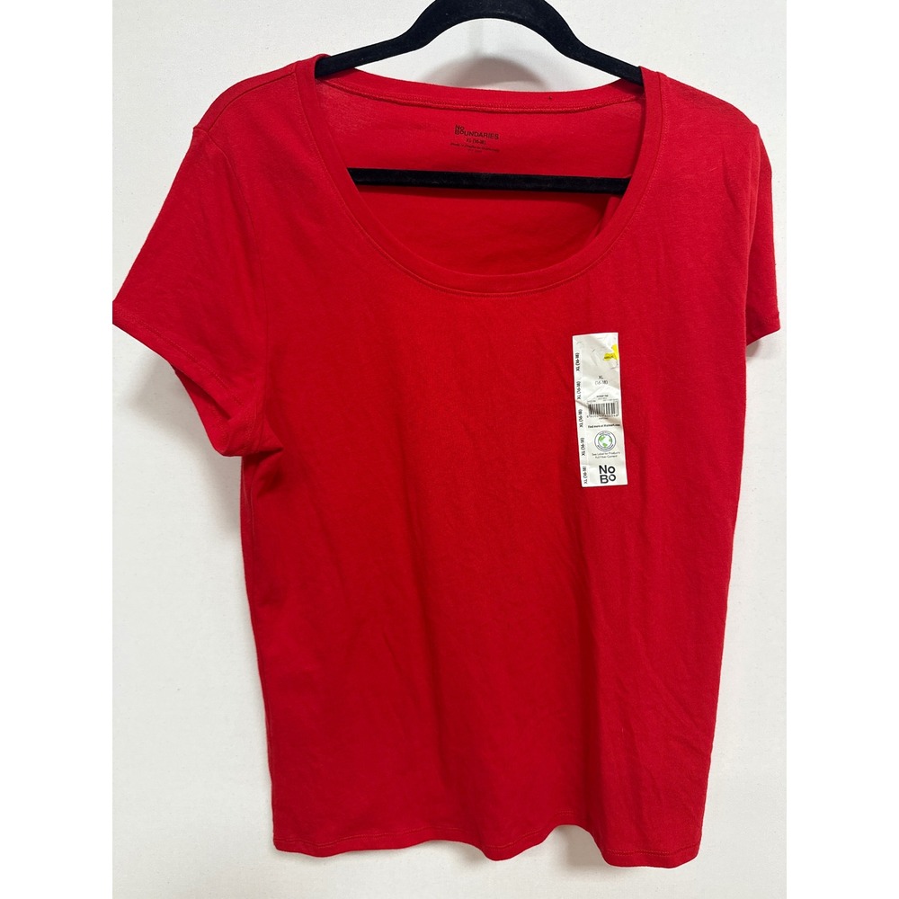 No Boundaries Just Red Scoop Neck Tee Short Sleeve Shirt XL 16-18 NB15100148985